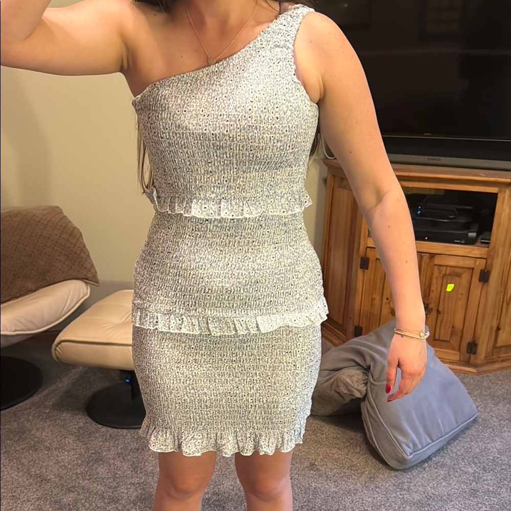 Princess Polly Silver Ruched One Shoulder Dress